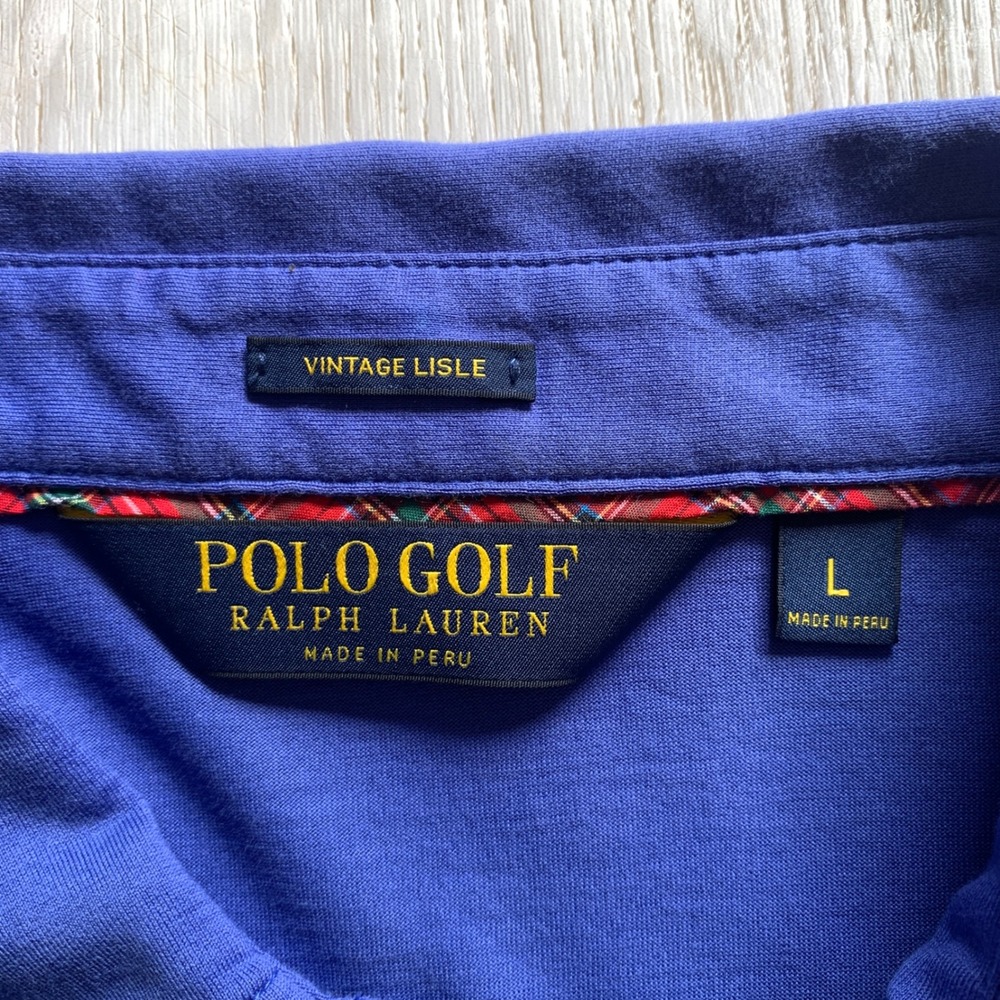 NWT Polo Golf Ralph‎ Lauren Men's L Blue Vintage Lisle Pima Cotton Polo Shirt - Picture 5 of 10